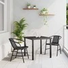 Lauko baldų komplektas Sodo valgomojo komplektas 3 pcs Juoda