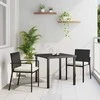 Lauko baldų komplektas Sodo valgomojo komplektas 3 pcs Juoda