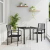 Lauko baldų komplektas Sodo valgomojo komplektas 3 pcs Juoda