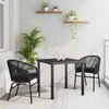 Lauko baldų komplektas Sodo valgomojo komplektas 3 pcs Juoda