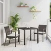 Lauko baldų komplektas Sodo valgomojo komplektas 3 pcs Ruda ir juoda PE ratanas