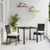 Lauko baldų komplektas Sodo valgomojo komplektas 3 pcs Juoda