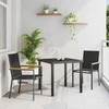 Lauko baldų komplektas Sodo valgomojo komplektas 3 pcs Juoda Miltelinis plienas