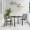 Lauko baldų komplektas Sodo valgomojo komplektas 3 pcs Juoda