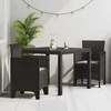 Lauko baldų komplektas Sodo valgomojo komplektas 3 pcs Ruda Polipropilenas
