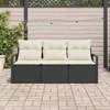 Lauko baldų komplektas Sofos komplektas 3 pcs Juoda poliratanas