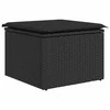 Lauko baldų komplektas Sofos komplektas 4 vnt. Juoda poliratanas