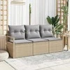 Lauko baldų komplektas Sofos komplektas 3 pcs Smėlio poliratanas