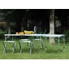 MultiGarden Turistinis stalas, sulankstomas kempingo stalas, baltas stalviršis, 180 x 60 cm