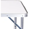MultiGarden Turistinis stalas sulankstomas stovyklavimo stalas baltas viršus 120 x 60 cm