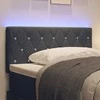LED galvūgalis su LED juostelėmis Tamsiai pilka 100 cm Aksomas