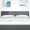 LED galvūgalis su LED juostelėmis Tamsiai pilka 144 cm Aksomas
