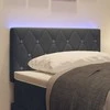 LED galvūgalis su LED juostelėmis Tamsiai pilka 80 cm Aksomas