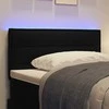 LED galvūgalis su LED juostelėmis Juodas 90 cm audinys