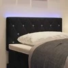 LED galvūgalis su LED juostelėmis Juodas 80 cm Aksomas