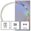 LED girlianda NANO, 3Vac (2xAA), 1.9m, 20 x LED, įvairių spalvų LED, su laikmačiu, EMOS