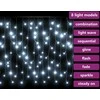 LED girlianda varvekliai, 10m, 400 šaltų baltų LED, 8 funkcijos