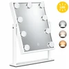 LED makiažo veidrodis 25×30 cm kosmetinis su apšvietimu 3 spalvų 9 lemputės ModernHome