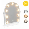 LED makiažo veidrodis 30×40 cm kosmetinis su apšvietimu 3 spalvos 9 lemputės ModernHome