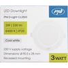 LED prožektorius PNI D-Light CL2503 3W, įleidžiamas, apvalus 9 cm, 6400K, 230V maitinimo šaltinis, 330 lm, šaltai balta spalva