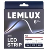 Lemlux LED juosta, 5m ritė, 24Vdc, 11W/m, COB 480LED/m, raudona, IP65 hermetiška, 180°