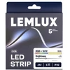Lemlux LED juosta, 5m ritė, 24Vdc, 21W/m, COB 784LED/m, RGB +WW 3000K, IP20, skaitmeninė IC WS2814 14pix/m