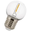 Lemputė E27 230V G45 1W, FILAMENT, šiltai balta 2700K, 50lm, plastikinė, THORGEON