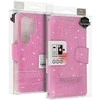 Liavec Glitter Magsafe Book dėklas skirtas Samsung Galaxy S23 Plus rožinės spalvos