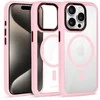 Liavec Hybrid Magsafe Clear dėklas skirtas Apple iPhone 15 Pro rožinės spalvos