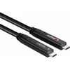 USB Kabelis - LINDY USB 3.2 5Gbps ir DP 1.4 Type C Hibridinis Kabelis (2 juostos), 5Gbps, 4K30Hz, 60W, 8 m, Juodas