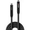 USB Kabelis - LINDY USB 3.2 5Gbps ir DP 1.4 Type C Hibridinis Kabelis (2 juostos), 5Gbps, 4K30Hz, 60W, 8 m, Juodas