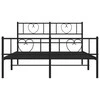 Lova Lovos rėmas su galvūgaliu/kojūgaliu, juodas, 135x190cm, metalas