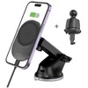 Magnetinis automobilinis laikiklis MagSafe su 15W indukciniu prietaisų skydelio / ventiliacijos grotelių įkrovimu Teleskopinė rankena Tech-Protect mm15W-V1 juodos spalvos