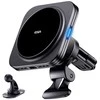 Magnetinis automobilinis telefono laikiklis su 15W MagSafe belaidžiu įkrovimu panelei / oro grotelėms ESR Halolock QI2 juodos spalvos