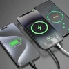 Magnetinis išorinis akumuliatorius (powerbank) Dudao K14S+ 10000mAh 22.5W USB-A + USB-C suderinamas su MagSafe su stovu – juodas