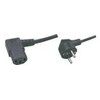 Manhattan, Power cable, computer – wall socket, Schuko – C13, 90 degree angle, Juodas, 2m, 314718