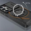Marka Niezdefiniowana - Dėklas Samsung Galaxy S26 Ultra su slankiojančiu kameros dangteliu ir besisukančiu stovu, suderinamas su MagSafe – juodas