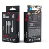 Maxlife 3in1 kabelis USB - Lightning + USB-C + microUSB 1,0 m 2,1A pilkas nailonas
