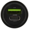 Maxlife MXCC-04 PD QC automobilinis įkroviklis 1x USB-C 1x USB 20W juodas