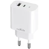 Maxlife MXTC-06-25AC PD QC įkroviklis 1x USB-C 1x USB 25W baltas