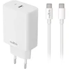 Maxlife MXTC-10-20C PD QC įkroviklis 1x USB-C 20 W baltas + USB-C – USB-C laidas 20 W