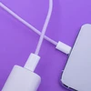Maxlife MXUC-06 laidas USB-C – USB-C 1,0 m 20W violetinis nailoninis