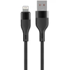 Maxlife MXUC-07 laidas USB – Lightning 1,0 m 2,4A juodas nailoninis