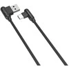 Maxximus Kabelis MX CORNER FAST CHARGE TYPE-C 2.4A / 1m, juodos spalvos