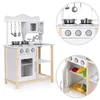 Medinė vaikiška virtuvėlė su orkaite ir maisto gaminimo priedais, balta, ECOTOYS