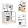 Medinė vaikiška virtuvėlė su orkaite ir maisto gaminimo priedais, balta, ECOTOYS