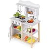 Medinė vaikiška virtuvėlė su orkaite ir maisto gaminimo priedais, balta, ECOTOYS