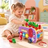 Medinis 8-in-1 drambliuko formos lavinamasis kubas su vaikštyne, formų rūšiuokliu, ksilofonu ir kirmėlių žvejyba ECOTOYS