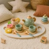 ECOTOYS medinis arbatinukas su puodeliais, 14 dalių rinkinys