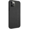 Mercedes AMG AMHCP12LDOLBK Apple iPhone 12 Pro Max 6,7″ juodos spalvos kietas dėklas Leather Hot Stamped